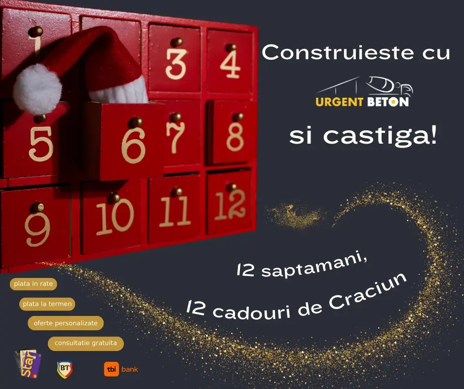 Construieste cu Urgent Beton si castiga! 12 Cadouri De Craciun 2024